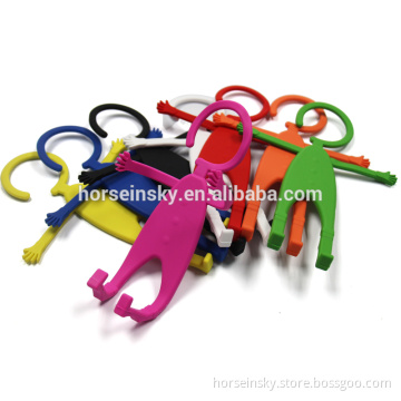 2015 Flexible Silicone Man Shape Multiple Color Mobile Phone Holder,Wall Mount Cell Phone Hooker,Bike Phone Holder